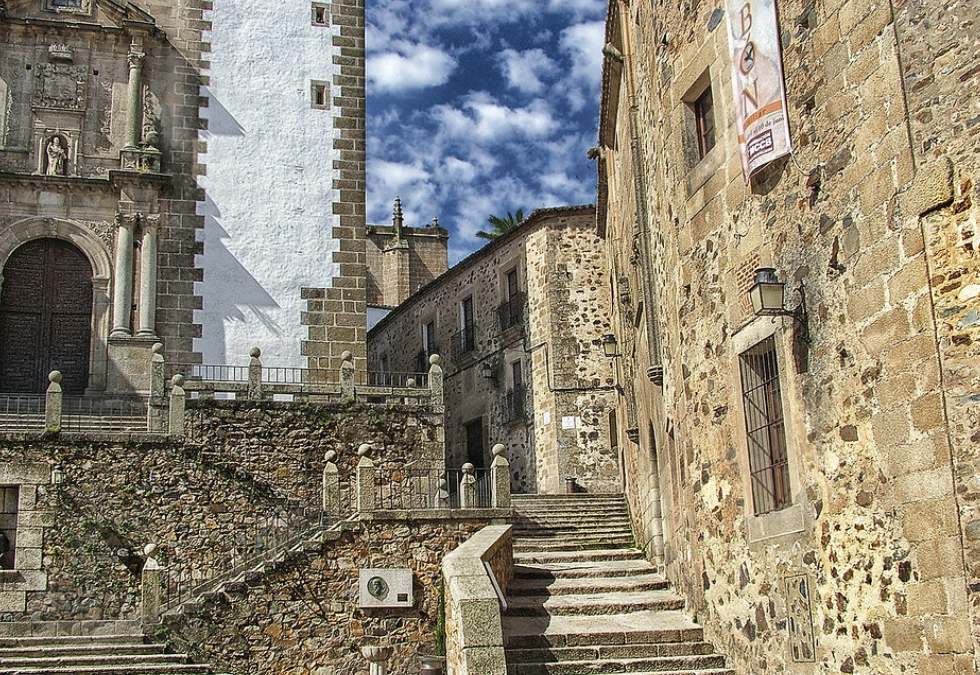 El casco histórico de Cáceres visto en 3D